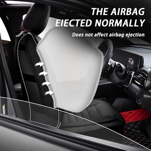 ARAZI 5 Full Set with Pillow Seat Covers for Jeep Grand Cherokee 4xe 2022-2023, Premium Breathable Seat Protector Covers, Waterproof Faux Leather Seat Cover （5 Seats Luxury, Red）