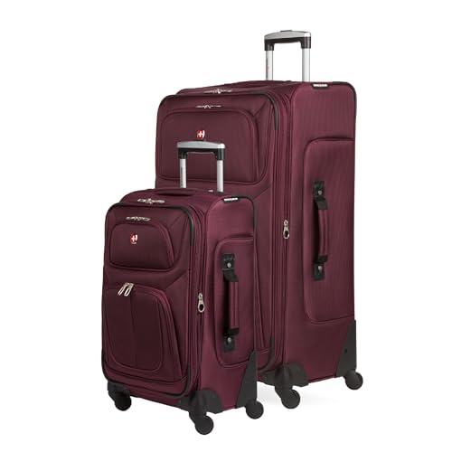 SwissGear Sion Softside Expandable Luggage, Black, Checked-Large 29-Inch