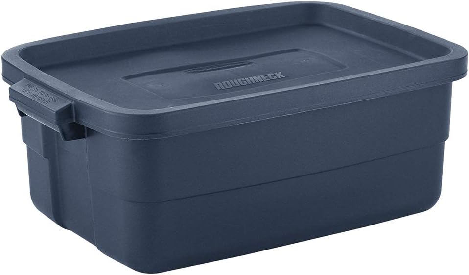 Rubbermaid Roughneck️ Storage Container, 10 Gal - 8 Pack, Dark Indigo Blue, 8 Count