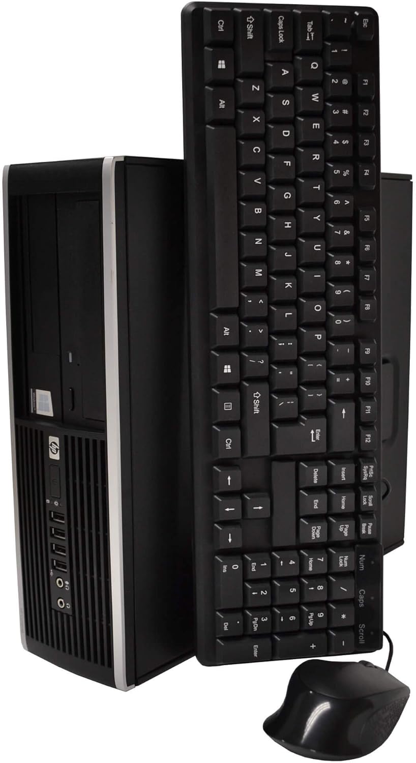 HP Elite 8100 Desktop Computer Package - Intel Core i5 3.2-GHz, 8GB RAM, 2 TB Hard Drive, 22 Inch LCD, DVD, Keyboard, Mouse, WiFi, Windows 10 (Renewed)