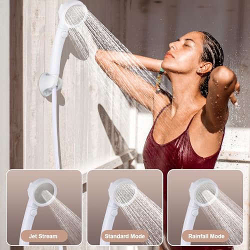 Portable Propane Tankless Water Heater 1.58 GPM, Lightweight Instant Hot Water Heater with LED Display and 3-Mode Shower Head, Suitable for RV Camping Shower, 6L