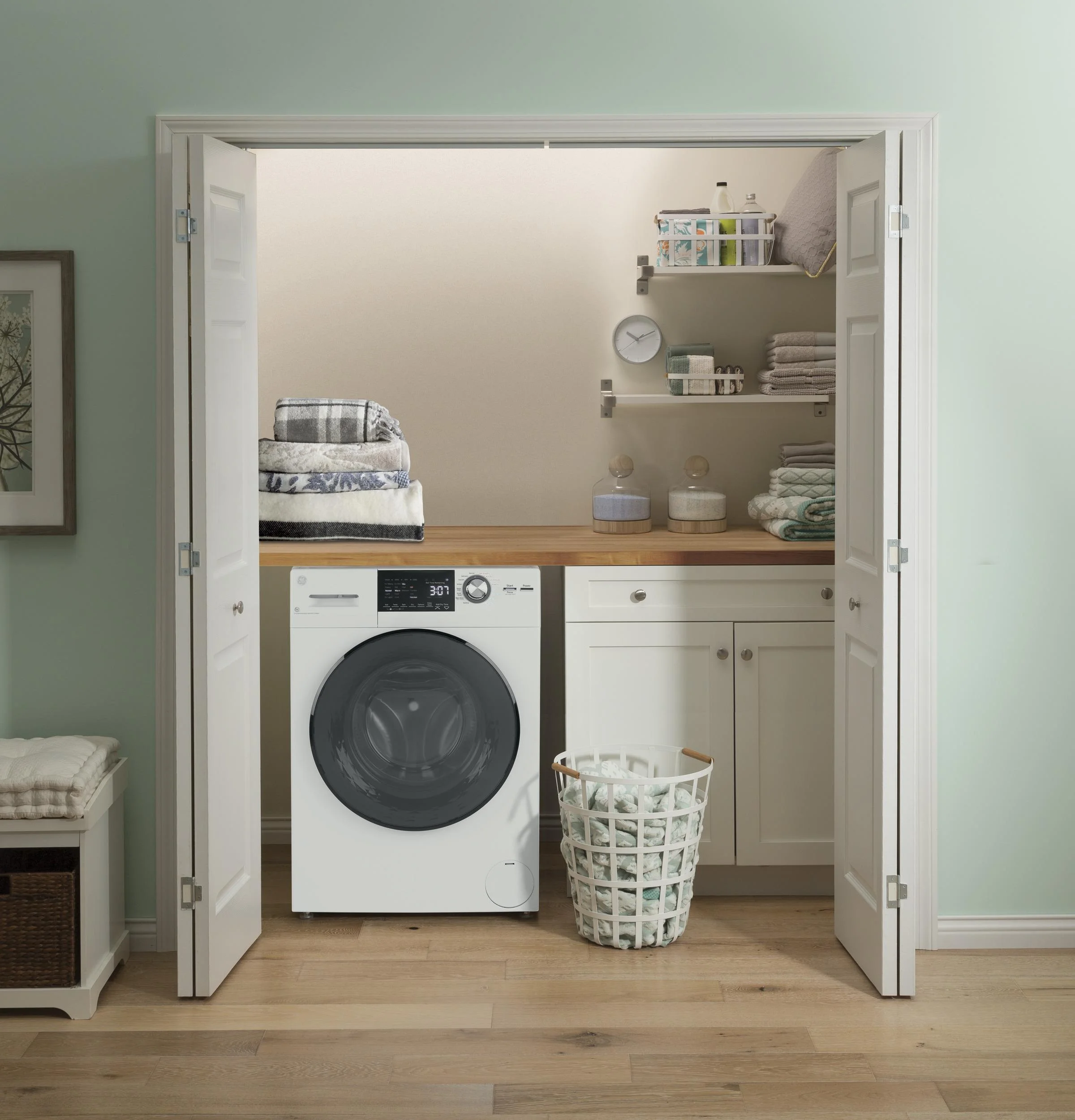 Ge Gfq14es 24" Wide 2.4 Cu. Ft. Capacity Front Load Washer / Condenser Dryer Combo - White