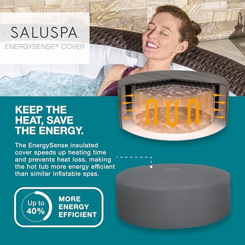 Bestway SaluSpa St Moritz AirJet 5 to 7 Person Inflatable Hot Tub Round Portable Outdoor Spa with 180 AirJets and EnergySense Energy Saving Cover