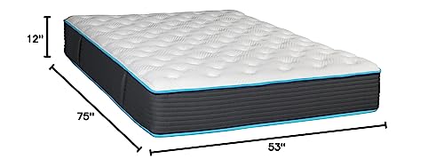 12" Inch Individually Wrapped Coil Pocket Spring Hybrid Mattress, Bed-in-a-Box, CertiPUR-US Certified Foam, Twin, White