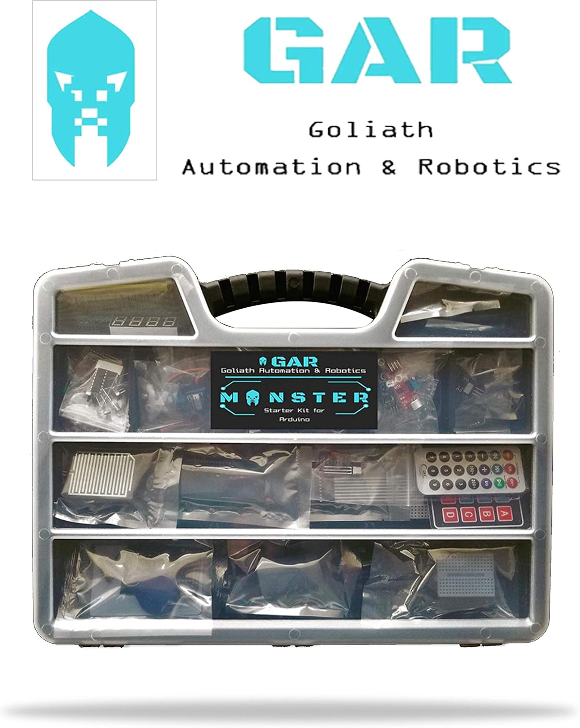 GAR Monster Starter Kit for Arduino Uno Mega Nano, Complete Set with ESP32, 25 Sensor Modules, Bluetooth WiFi Ethernet Wireless for Electronics STEM Robotics Projects