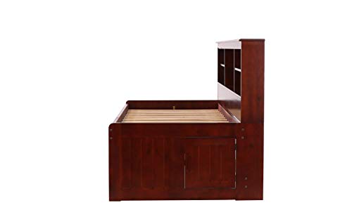 Discovery World Furniture Twin Bookcase Day Bed with 6 Drawers in Merlot Finish