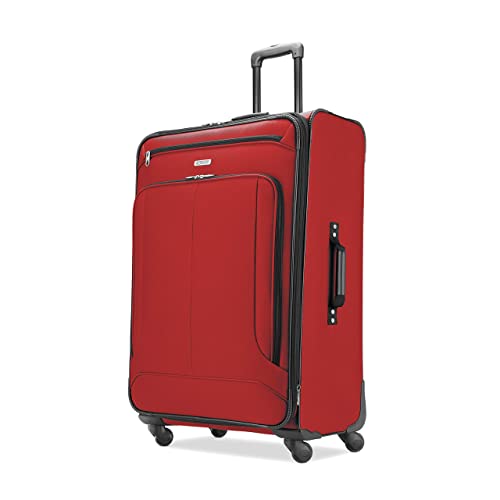 American Tourister Pop Max Softside Luggage with Spinner Wheels, Red, 3-Piece Set (21/25/29)