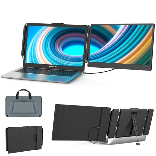 Laptop Screen Extender, 14''Portable Laptop Monitor, 1080P FHD IPS Monitor Extender, Plug and Play No Driver, for 13”-17.3” Laptop, Supports Wins/Mac/Android/Switch