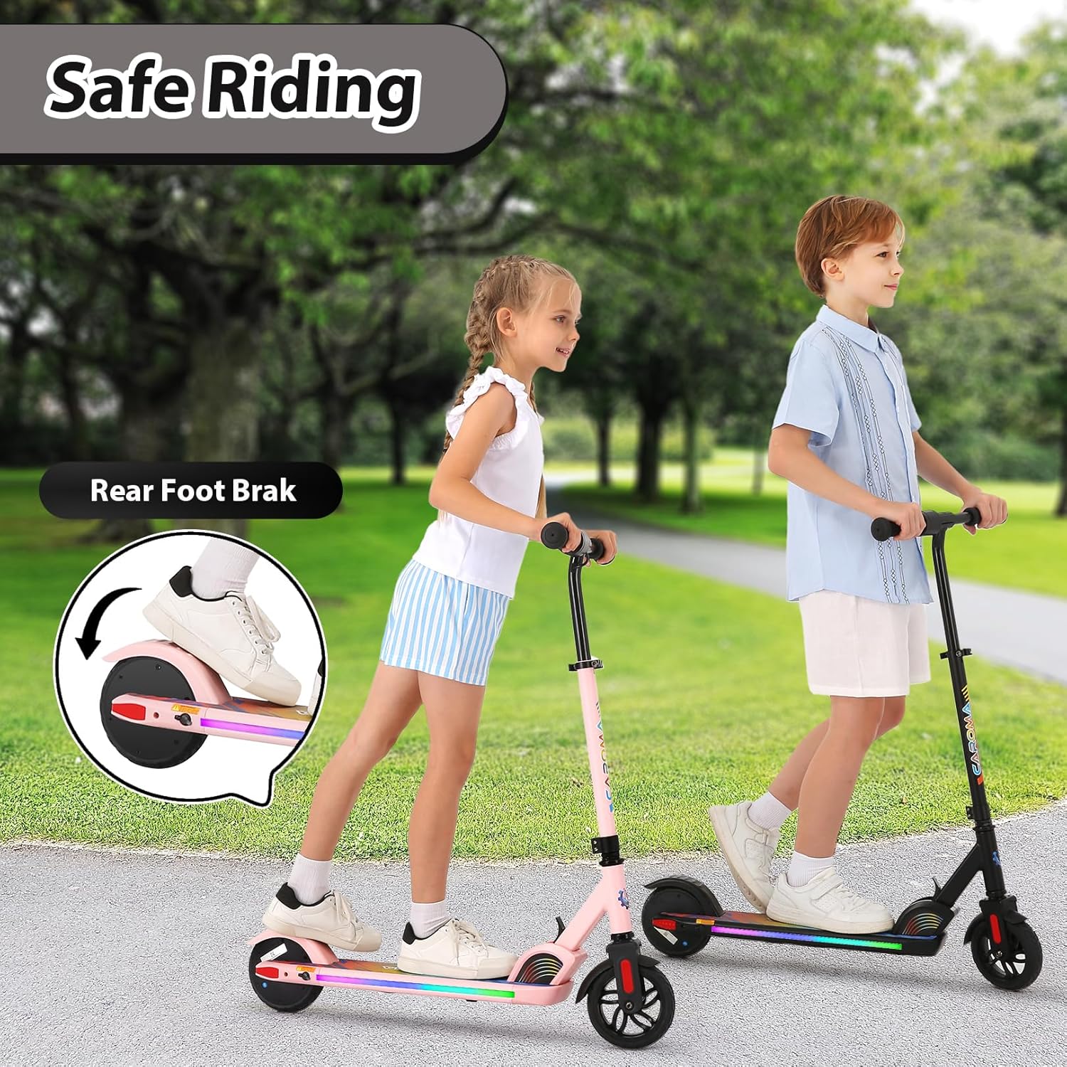 Electric Scooter, Electric Scooters, Electric Scooter for Kids 6-15 Years Old, LED Display, Electric Scooter with Adjustable Speed and Height, Foldable Kids Electric Scooter