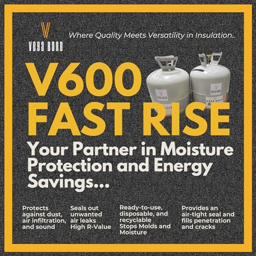 Vega Bond V600 Closed Cell Spray Foam Insulation Kit. 2 Part Foam Sealant 600 BF Coverage Per Kit (Set of 5 Kits)