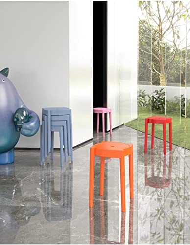 Dining Room Chairs Plastic High Stool Household Round Stool Stackable Dining Stool Table Bench Simple Stools Fashion Creative Bench Stool Latest Styles