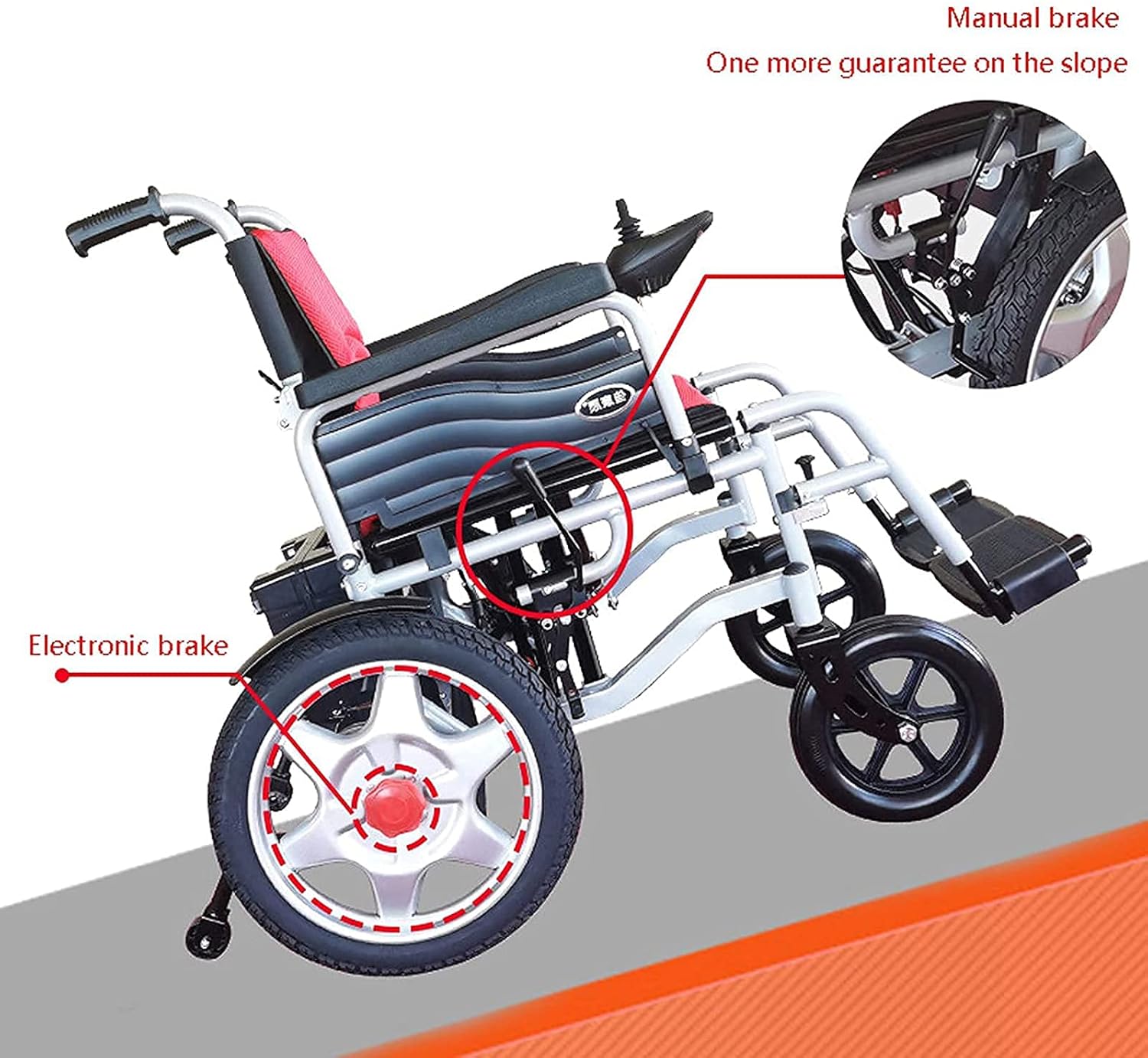 Foldable Stronger Portable All Terrain Electric Wheelchair for Adults, Support 264 Lbs Weight, Elderly/Disabled/Outdoor Travel Electric Wheelchair