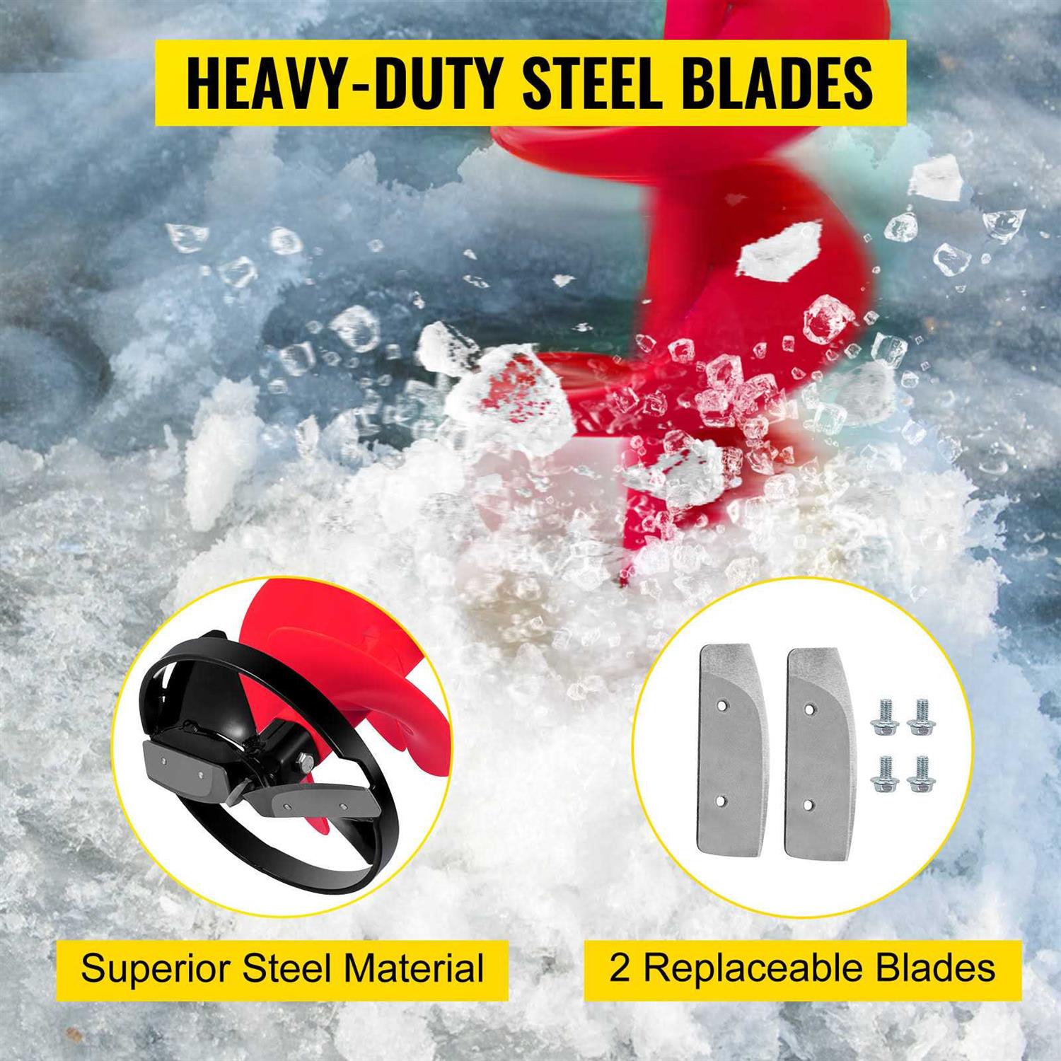 VEVOR 8x41-in Ice Drill Auger Nylon 8-in Ice Auger Bit Rubber BZHSNLYC41348EQK6V0 - Shop Hardware Tools Online Store