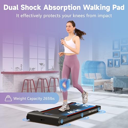 Walking Pad Treadmill Under Desk Treadmill,Walking Pad Treadmills for Home Portable Treadmill with Remote Control,2.5HP Brushless Motorized Walking Treadmill,2 in 1 Treadmill for Home Office