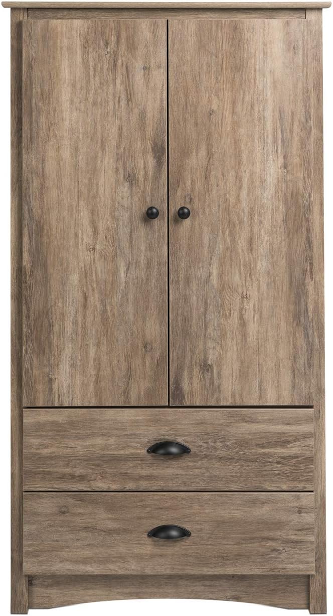 Prepac Salt Spring Armoire, 58.75" H, Drifted Gray