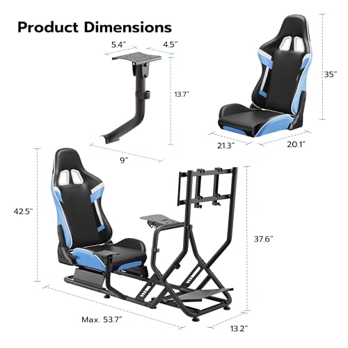 ARES WING Racing Simulator Cockpit with Monitor Mount and Seat, Formula and GT Sim Racing Cockpit Compatible with Fanatec, Thrustmaster, Logitech, Moza Racing Games on PS5, PS4, Xbox and PC