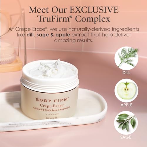 Crepe Erase 2-Step Advanced Body Care Treatment, Anti-Aging Skin Care for Body/Neck, Firming Moisturizer Cream + Body Exfoliating Pre-Treatment, Supports Wrinkle, Crepe Skin, Collagen