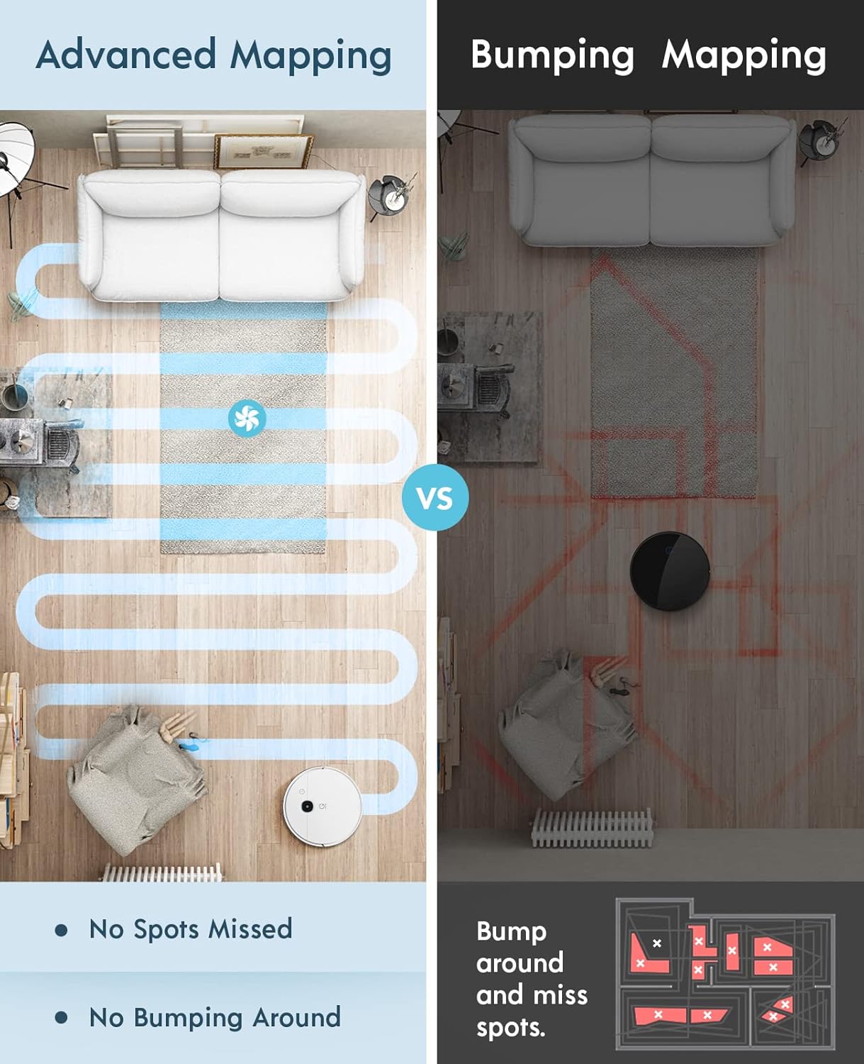 yeedi vac Robot Vacuum, 3000Pa Strong Suction Power, Carpet Detection, Smart Visual Mapping & Navigation,Editable Home Map,Cleaning Schedule, Virtual Boundary, 110mins Runtime