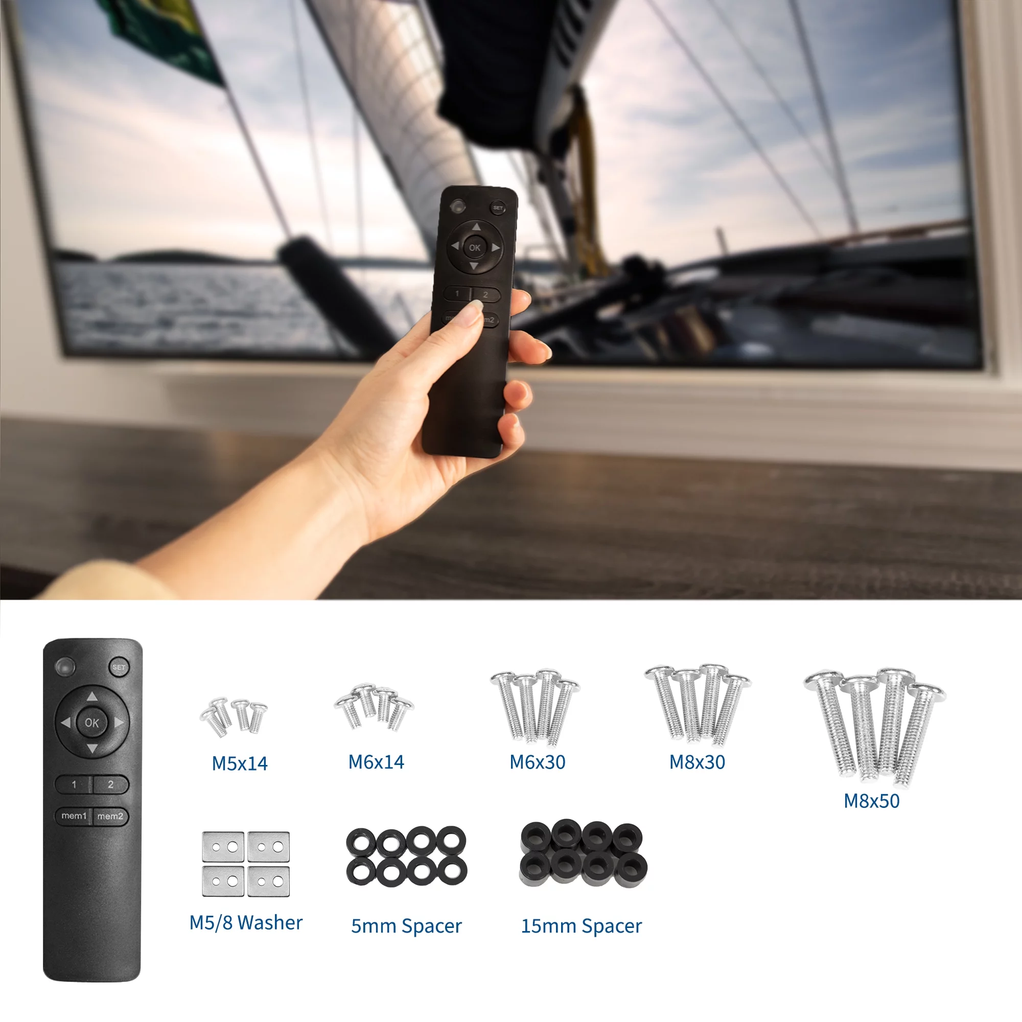 VIVO TV Motorized Vertical Stand Lift 32" to 48" | Height Adjustable Mount