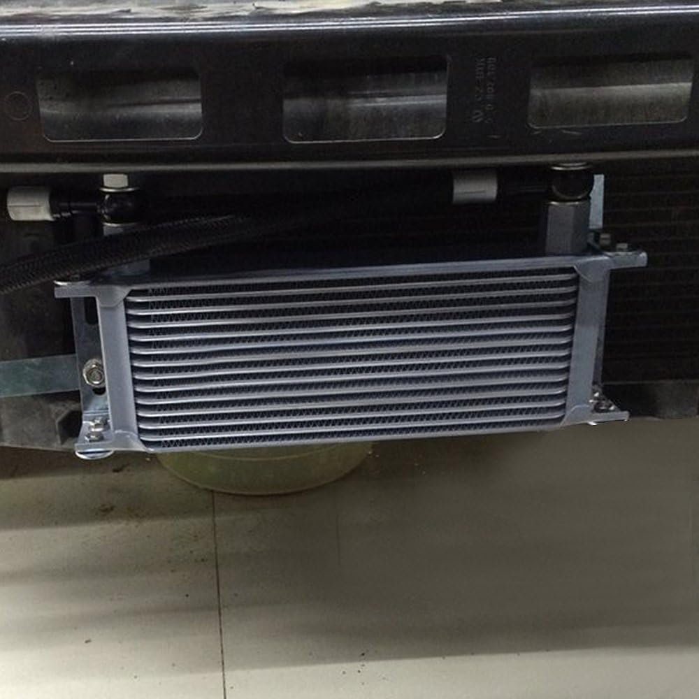 PIT66 30 Row 10AN Universal Engine Transmission Oil Cooler + 7" Fan With Fixed Oil Cooler Cooling Fan Kit