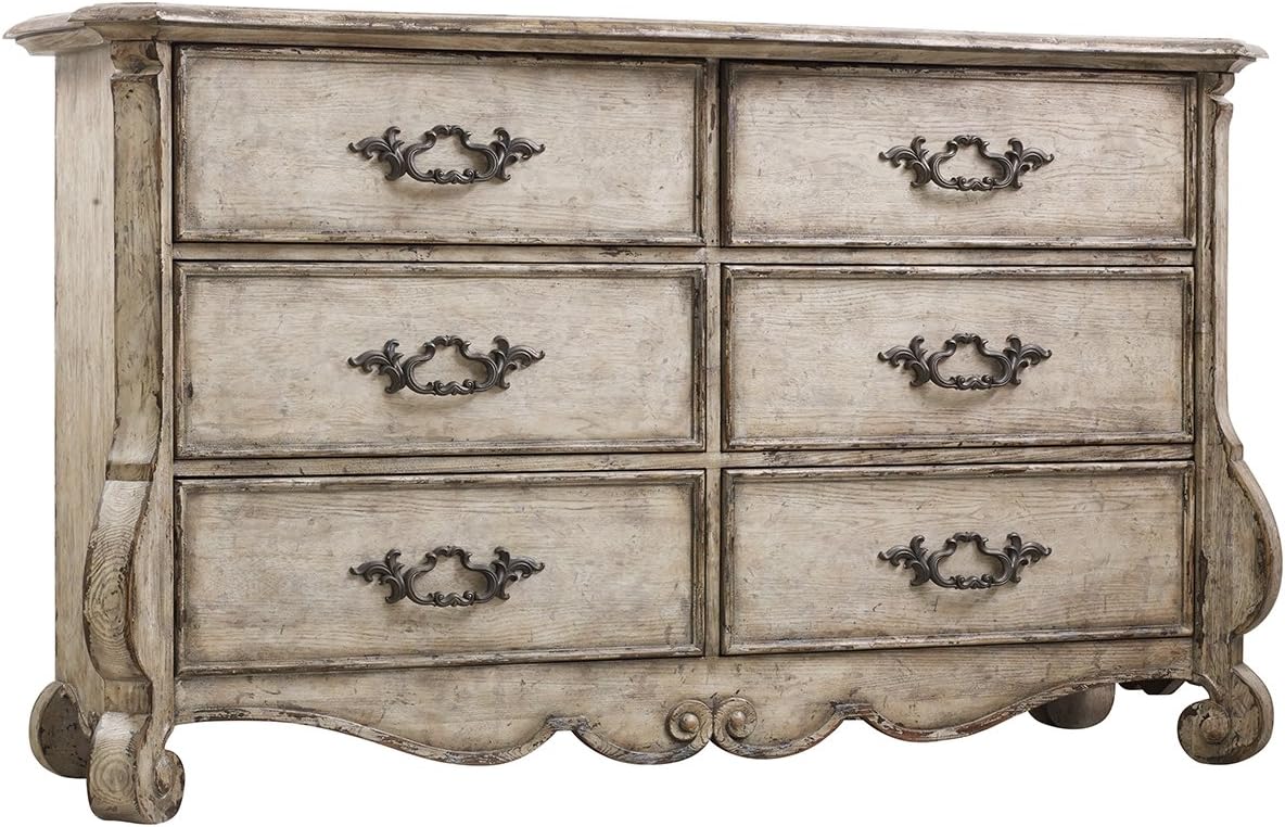 Hooker Furniture Chatelet 6 Drawer Dresser in Distressed Vintage White