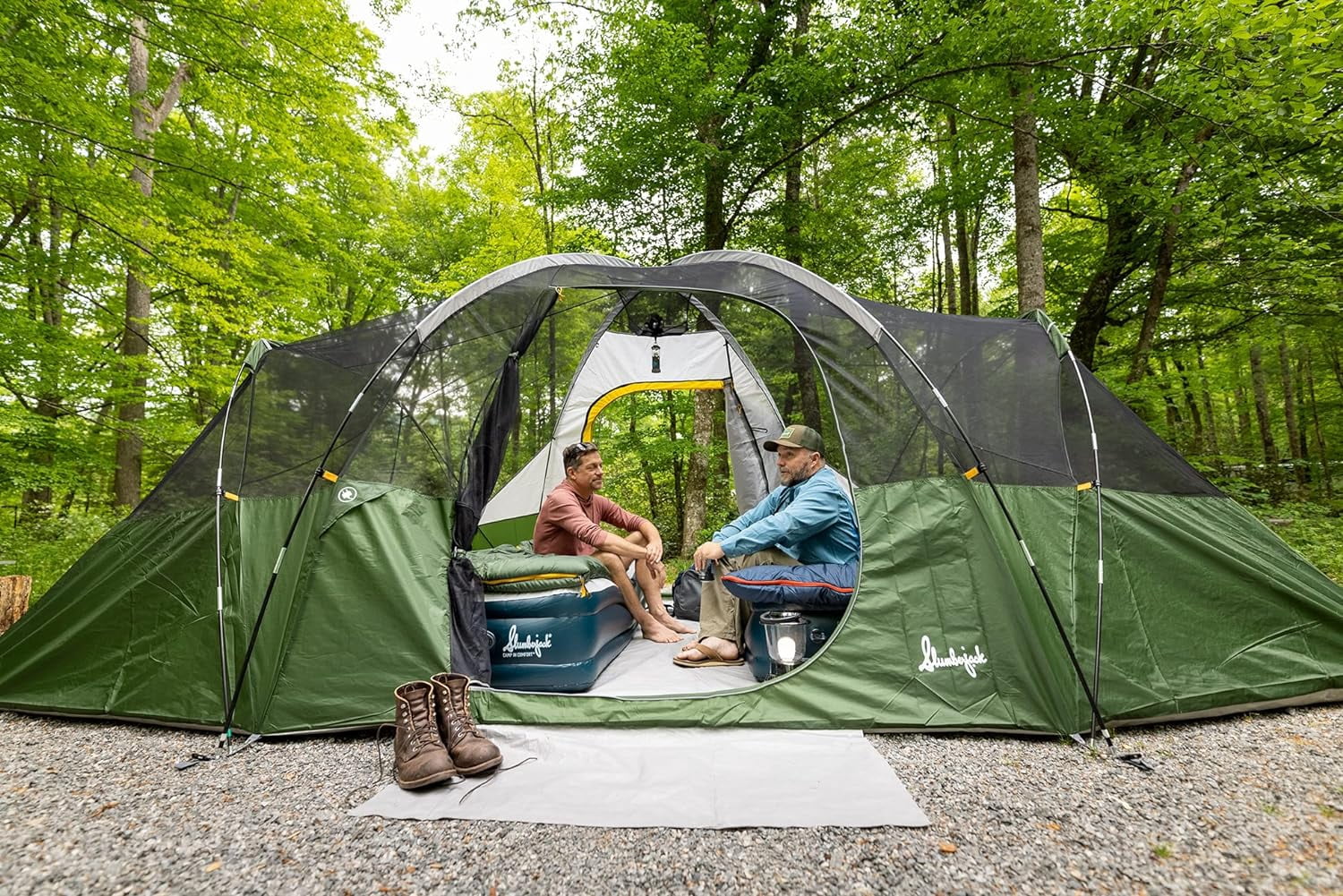 8 Person Hybrid Dome Family Camping Tent,with 2 Rooms, Room Divider