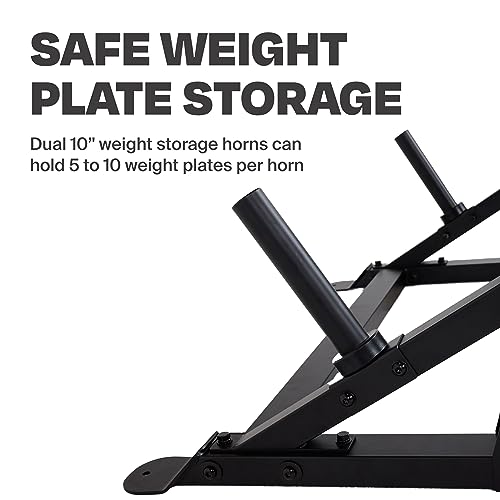Centr Squat Rack for Home Gym - Half Rack with J-Hooks, Pull Up Bar & Weight Storage - Barbell & Bench Press Weightlifting Gym Equipment for Home & Commercial Use - Industrial-Grade Steel Frame