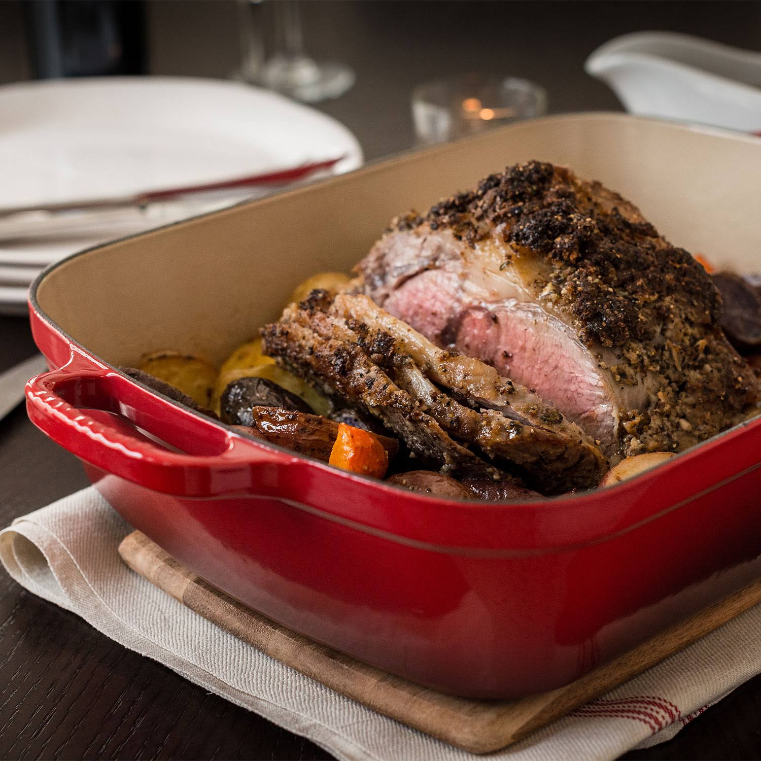 Le Creuset Signature 7-Quart Cast Iron Rectangular Roaster - Oyster