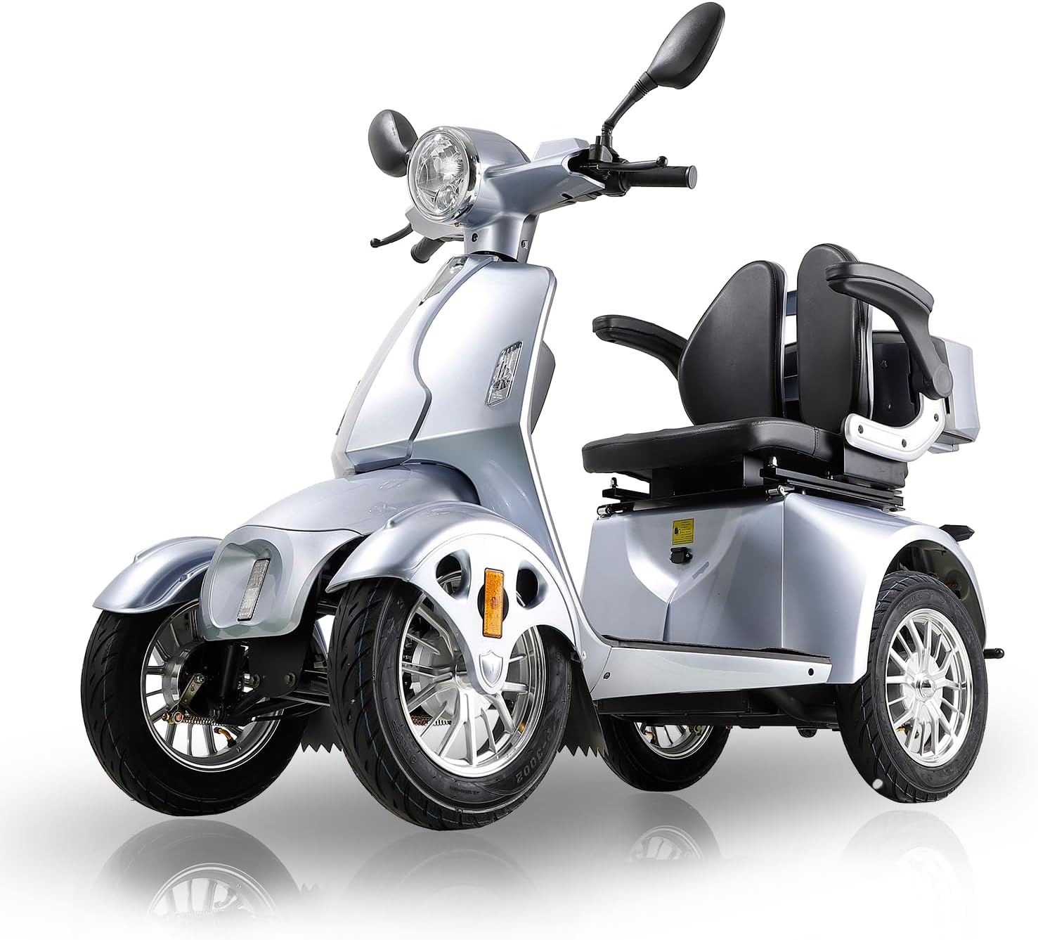 800W Heavy Duty 4 Wheel Mobility Scooters for Seniors & Adults 500lbs Capacity, Powered Mobility Scooters with 3-Speed Control & USB Charger Port, Under Seat Storage, Silver