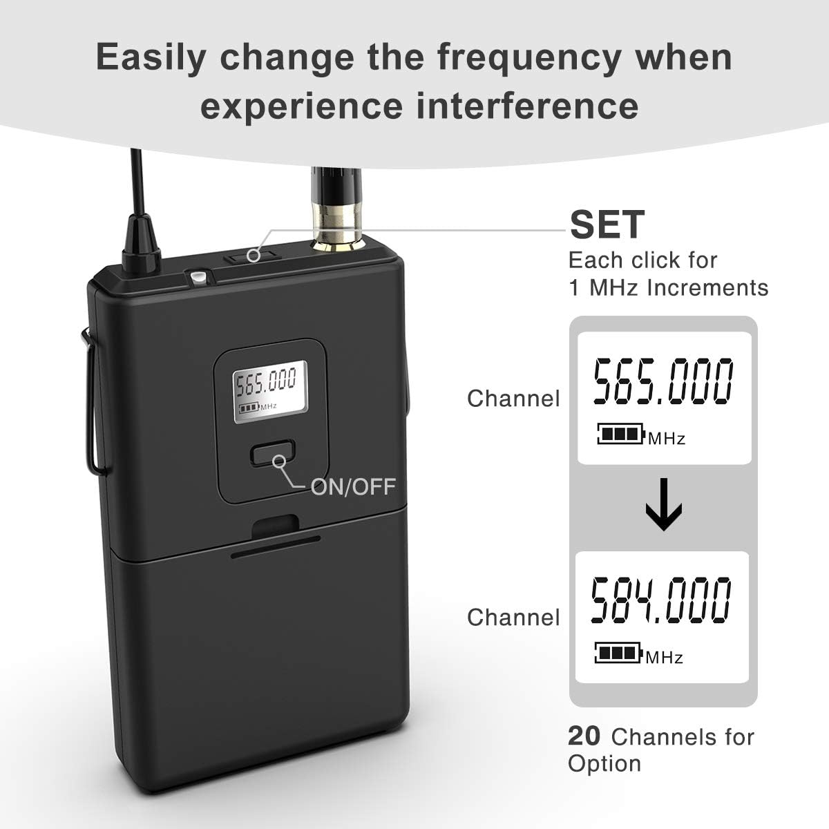 FIFINE Wireless Microphone System, Wireless Microphone Set with Headset and Lavalier Lapel Mics, Beltpack Transmitter and Receiver,Ideal for Teaching, Preaching and Public Speaking Applications-K037B