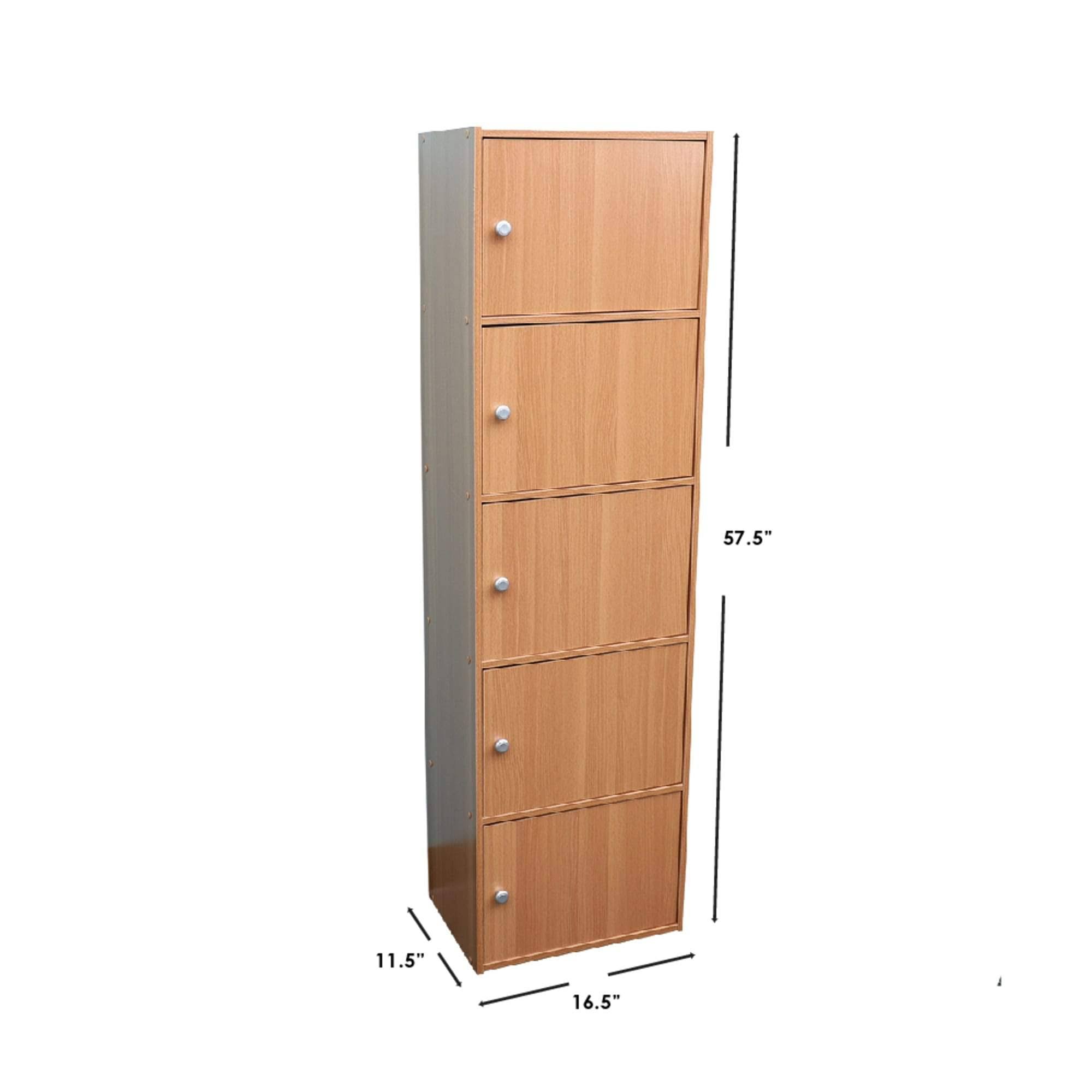 Home Basics 5 Cube Wood Cabinet, Natural
