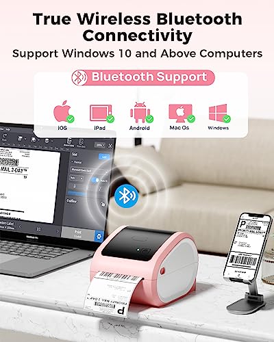 COLORWING Thermal Shipping Label Printer,D520 Bluetooth Thermal Label Printer for Small Business 4x6, Wireless Label Printer with A Label Bin Compatible with USPS,Amazon,Ebay,Etsy,Etc