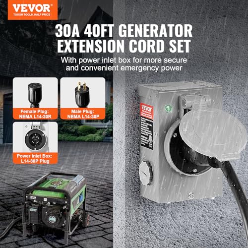 VEVOR 200A Generator Transfer Switch, 48000W Manual Transfer Switch, Heavy Duty Double-Throw Power 120/240V, Meeting NEMA 3R Standards, for Outdoor, Indoor, and Portable Generator ETL Certification