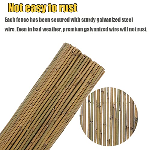 6Ft High x 8 Ft Long x 0.7In D Bamboo Screen, Natural Bamboo Fence Rolls, Eco-Friendly Bamboo Fencing for Outdoor Balcony Patio Garden Border Pool