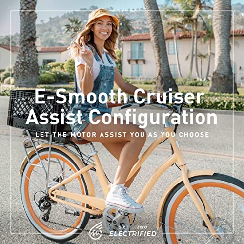 sixthreezero EVRYjourney Women's Electric Bike, Step-Through Touring Hybrid eBike, 250/500 Watt Motor, 26" Bicycle, Multiple Colors