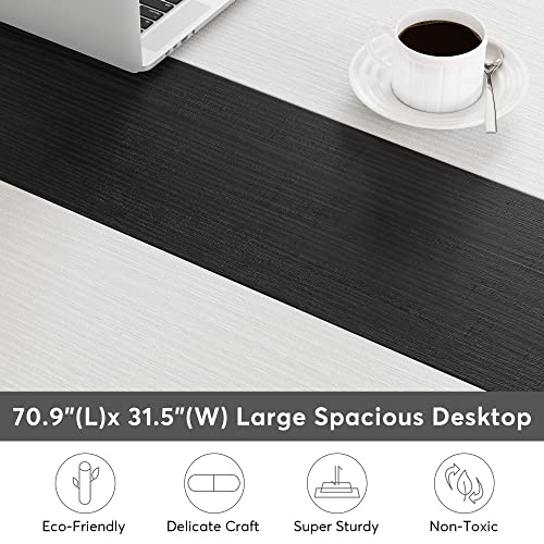 Tribesigns Modern Computer Desk, 63 x 31.5 inch Large Executive Office Desk Computer Table Study Writing Desk Workstation for Home Office, Spliced Desktop, White