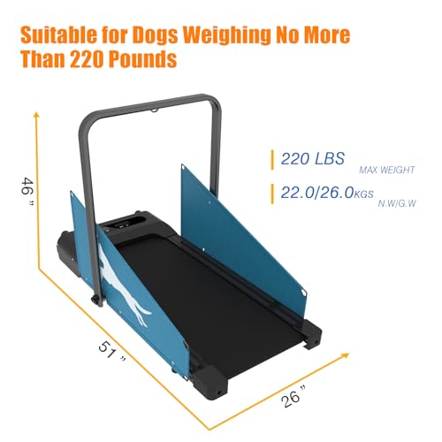 Dog Treadmill Pet Running Machine Dog SlatMill for Small & Medium-Sized Dogs Healthy Exercise Pet Fitness Treadmill Easy to Move 220 LBS