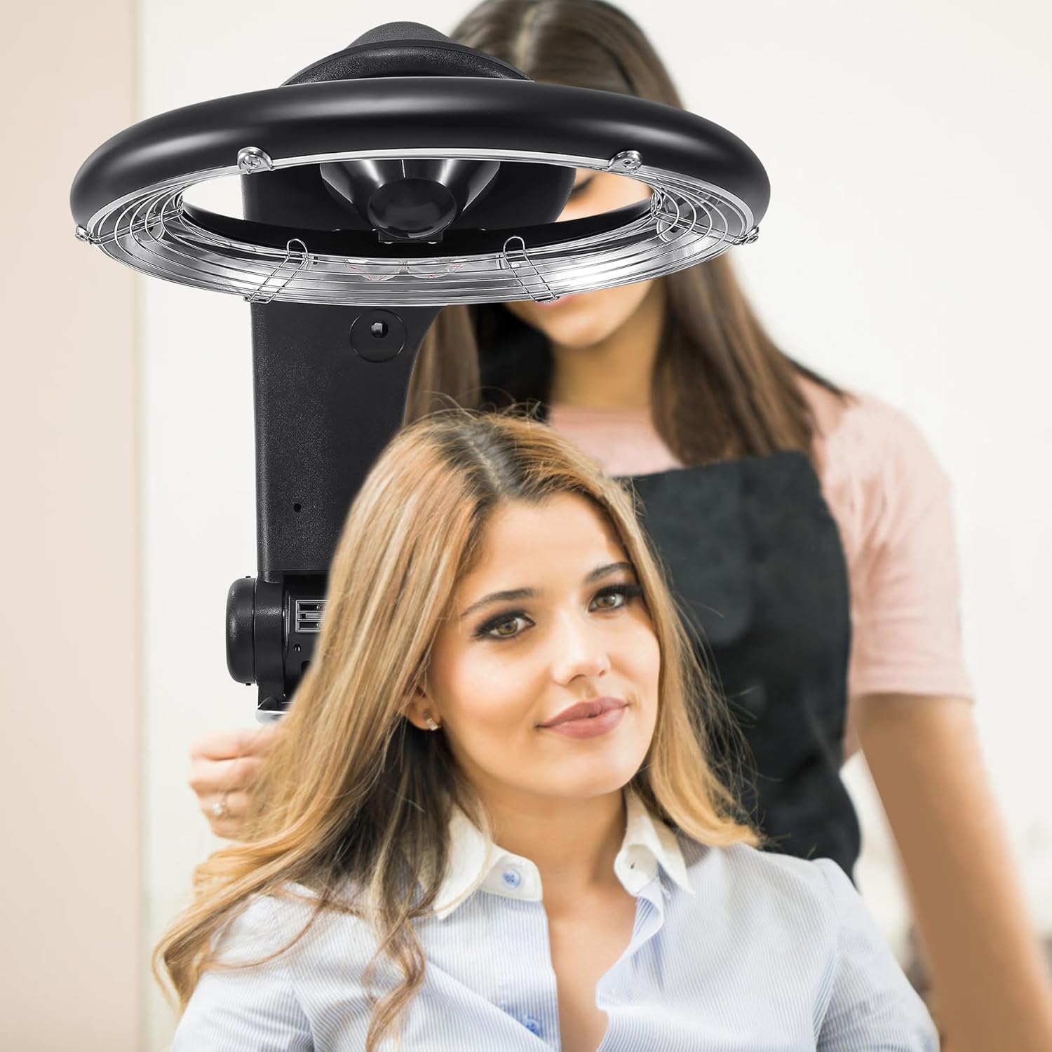 Samger 3 in 1 Professional Orbiting Hair Dryer Hair Color Processor, 110V 950W Adjustable Height Standing Salon Hair Dryers on Wheels Spa Drying Perming Machine Black
