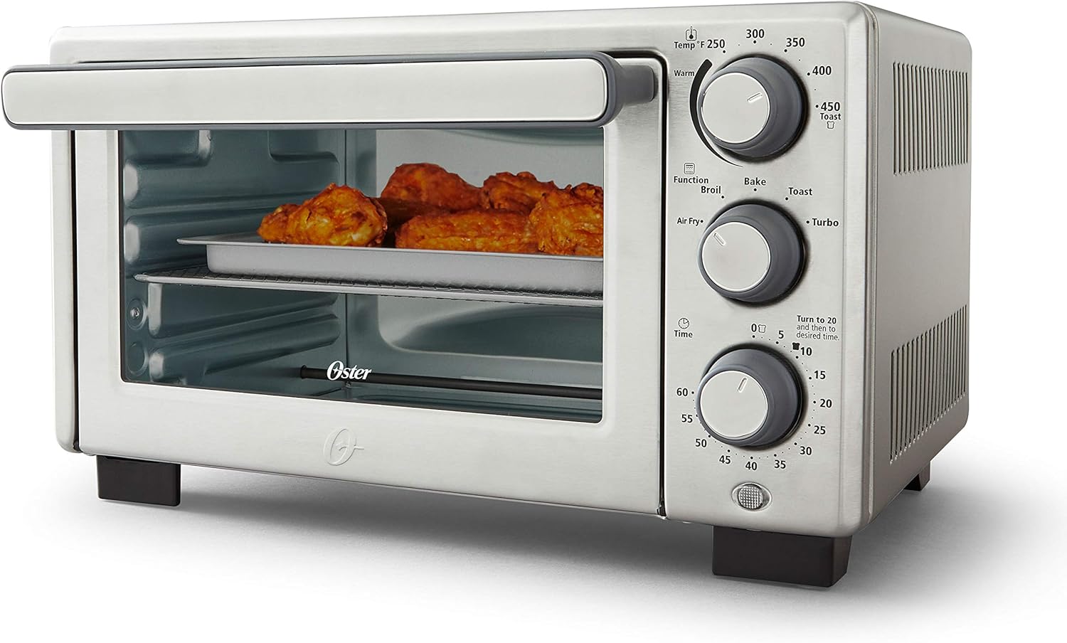 Oster Compact Countertop Oven With Air Fryer, Stainless Steel Pack of 2