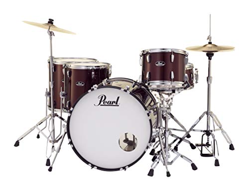 Pearl Roadshow Drum Set 4-Piece Complete Kit with Cymbals and Stands, Charcoal Metallic (RS584C/C706)