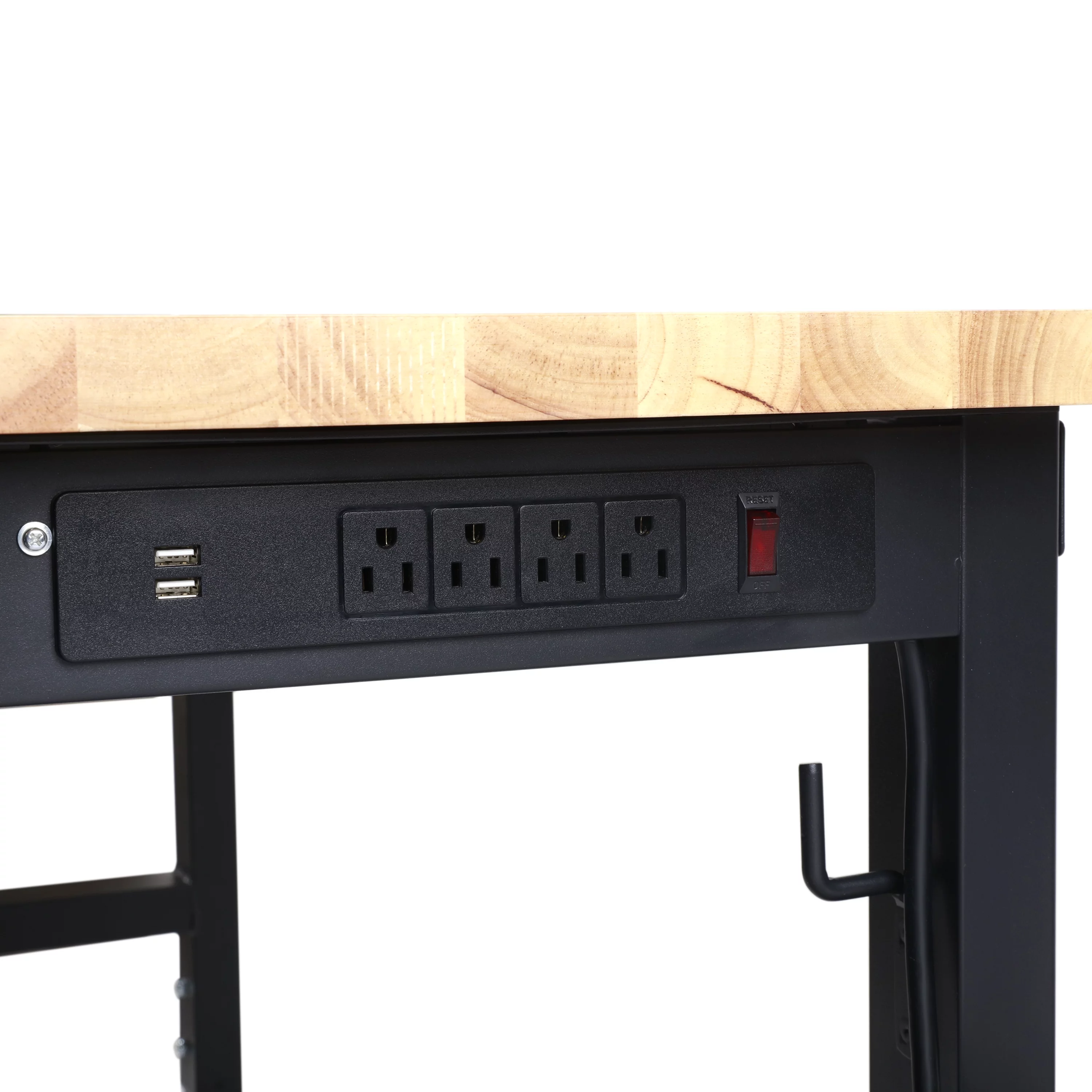 Frontier 48-inch Heavy-Duty Workbench with Adjustable Height, Wood Worktop, Steel Frame