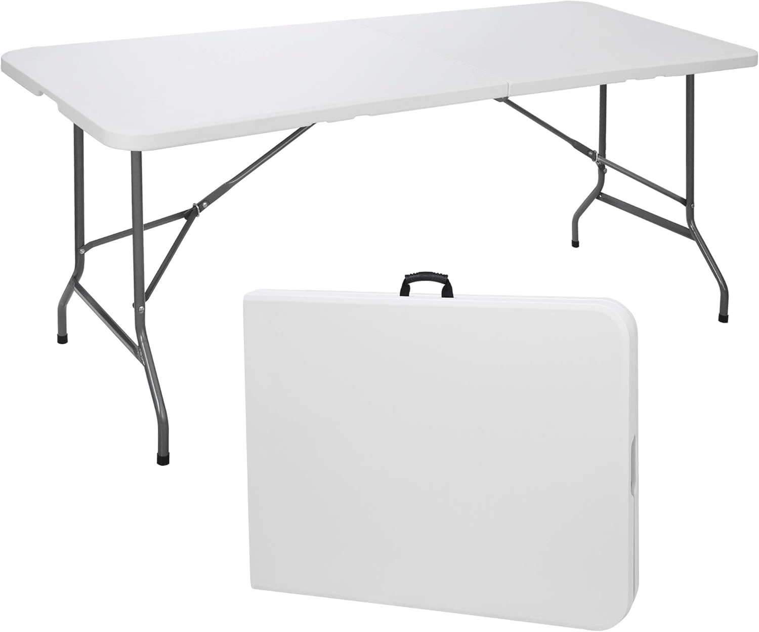 SUPER DEAL Square Folding Card Table, 3ft Indoor Outdoor Portable Camping Picnic Plastic Table