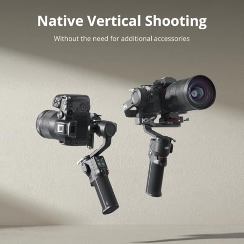 DJI RS 3 Mini, 3-Axis Gimbal Stabilizer for Cameras Canon/Sony/Panasonic/Nikon/Fujifilm, 2 kg (4.4 lbs) Tested Payload, Camera Stabilizer, Camera Gimbal with Native Vertical Shooting