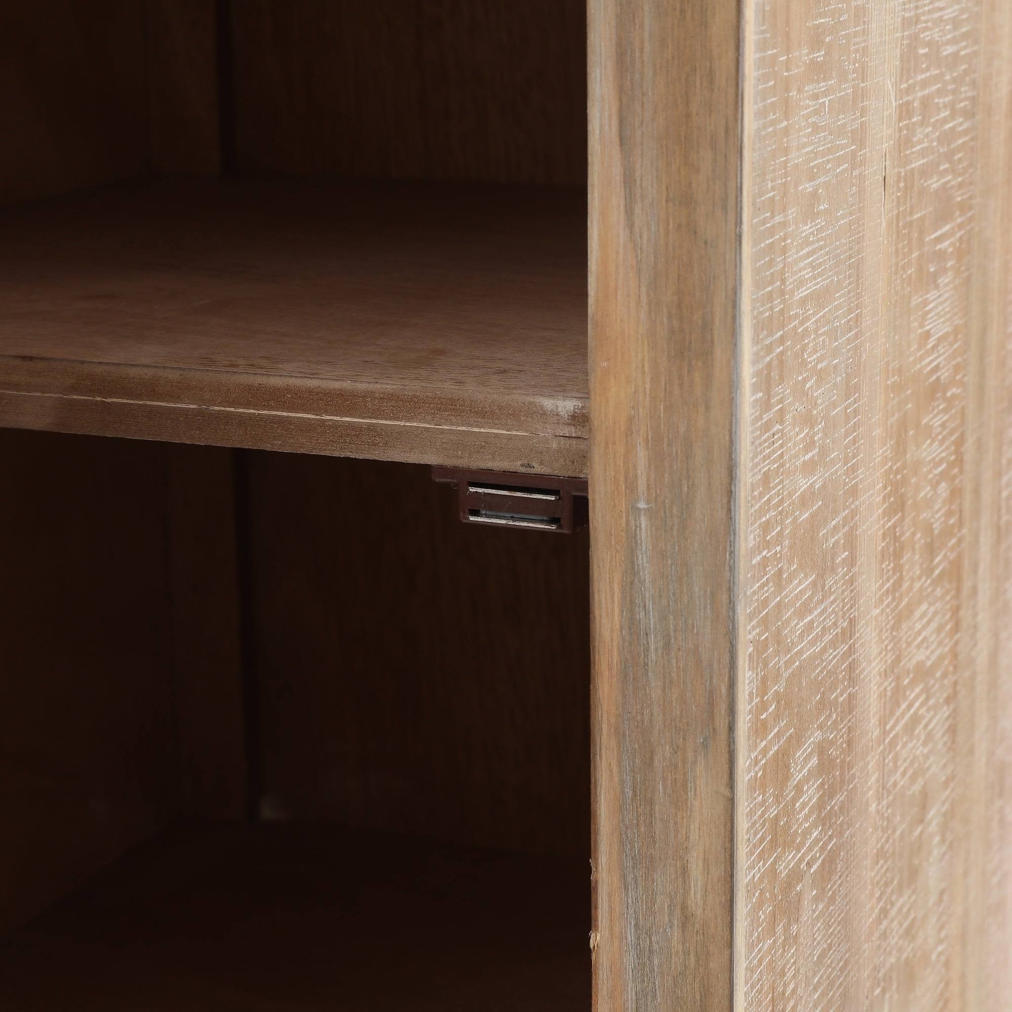 LuxenHome Metal and Wood Tall Tower Cabinet