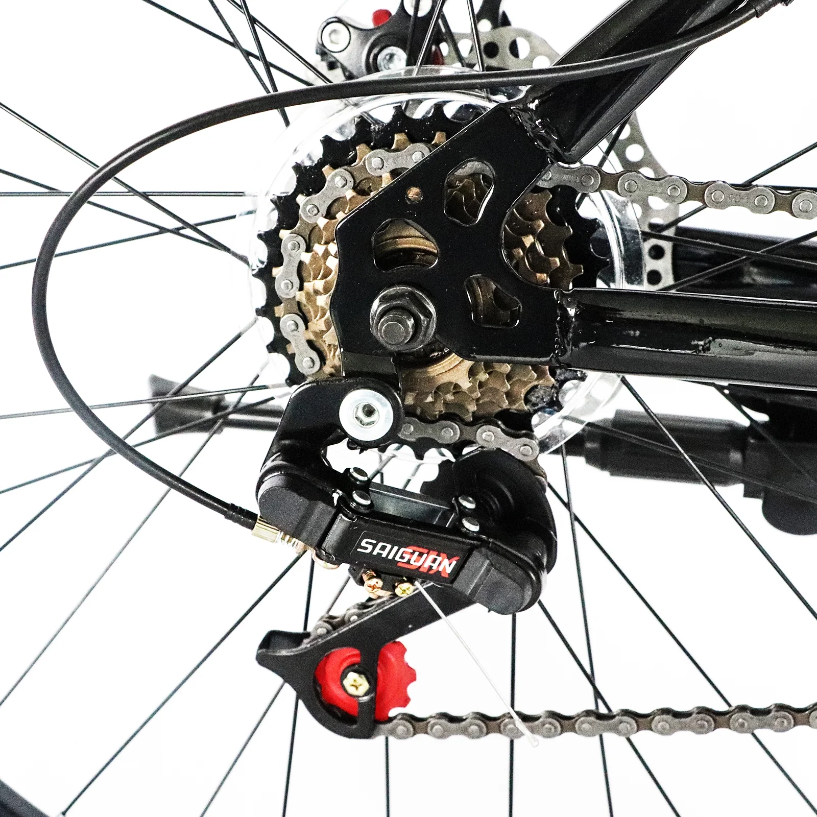 Zimtown 26in Wheel Mountain Bike, Adult 21 Speed Steel Bicycle, Black & Red