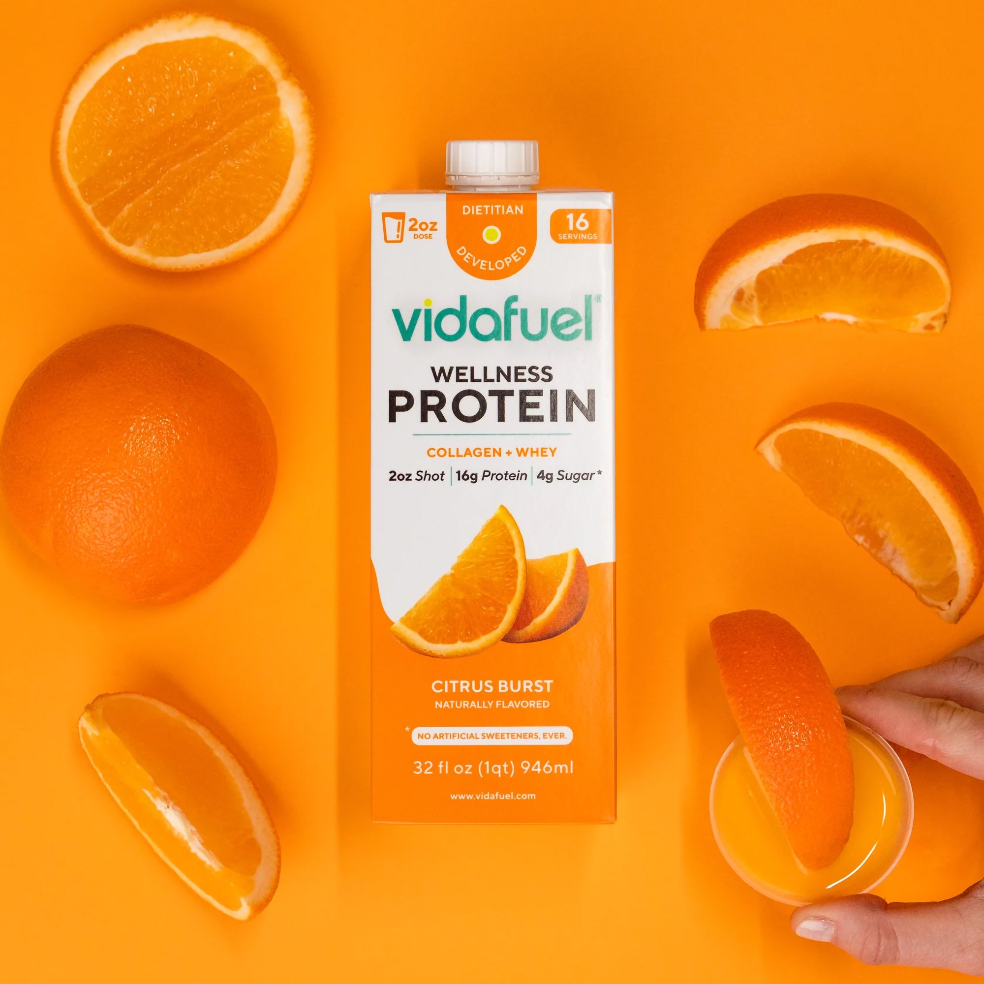 Vida Fuel Wellness Protein Oral Supplement Citrus Burst Flavor 32 oz Reclosable Carton 1 Count