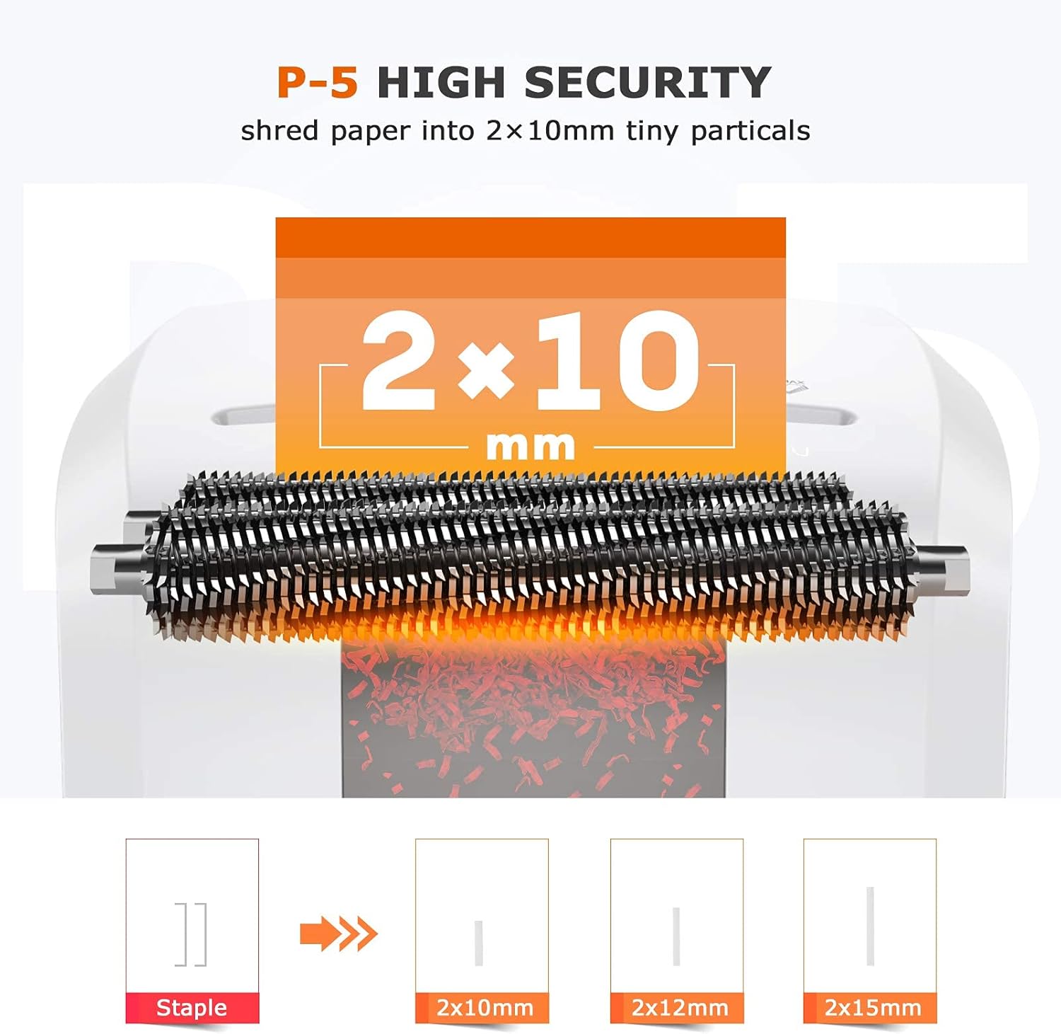 Bonsaii 60-Mintues Super Micro-Cut Paper Shredder, P-5 High Security Heavy Duty Shredder for Office, CD/Credit Cards Ultra Quiet Shredder for Home Office Use, 6-Sheet Capacity/Touch Operation(4S16)