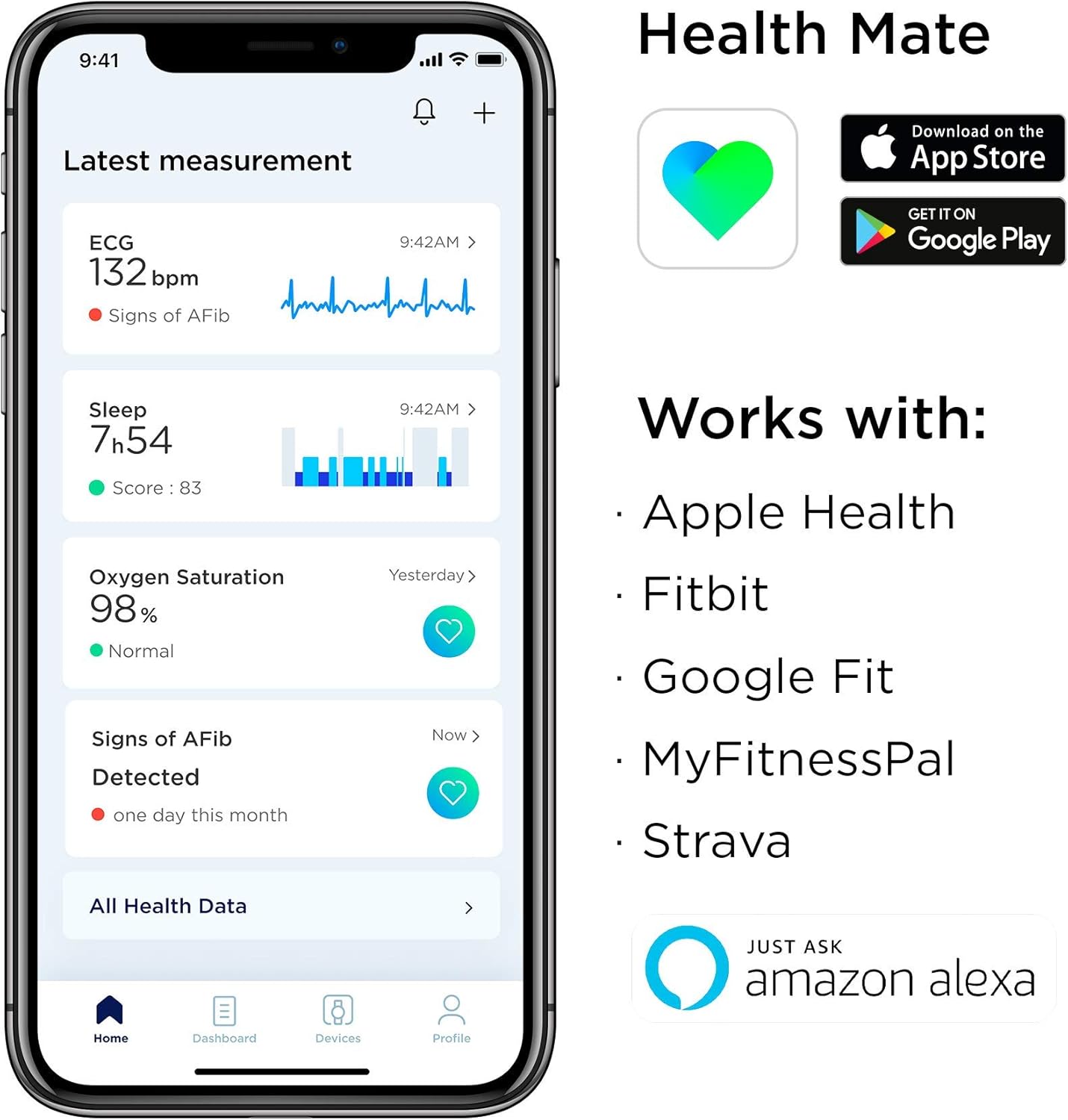 Withings ScanWatch - Hybrid Smartwatch with ECG, Heart Rate Sensor and Oximeter (White, 42mm)
