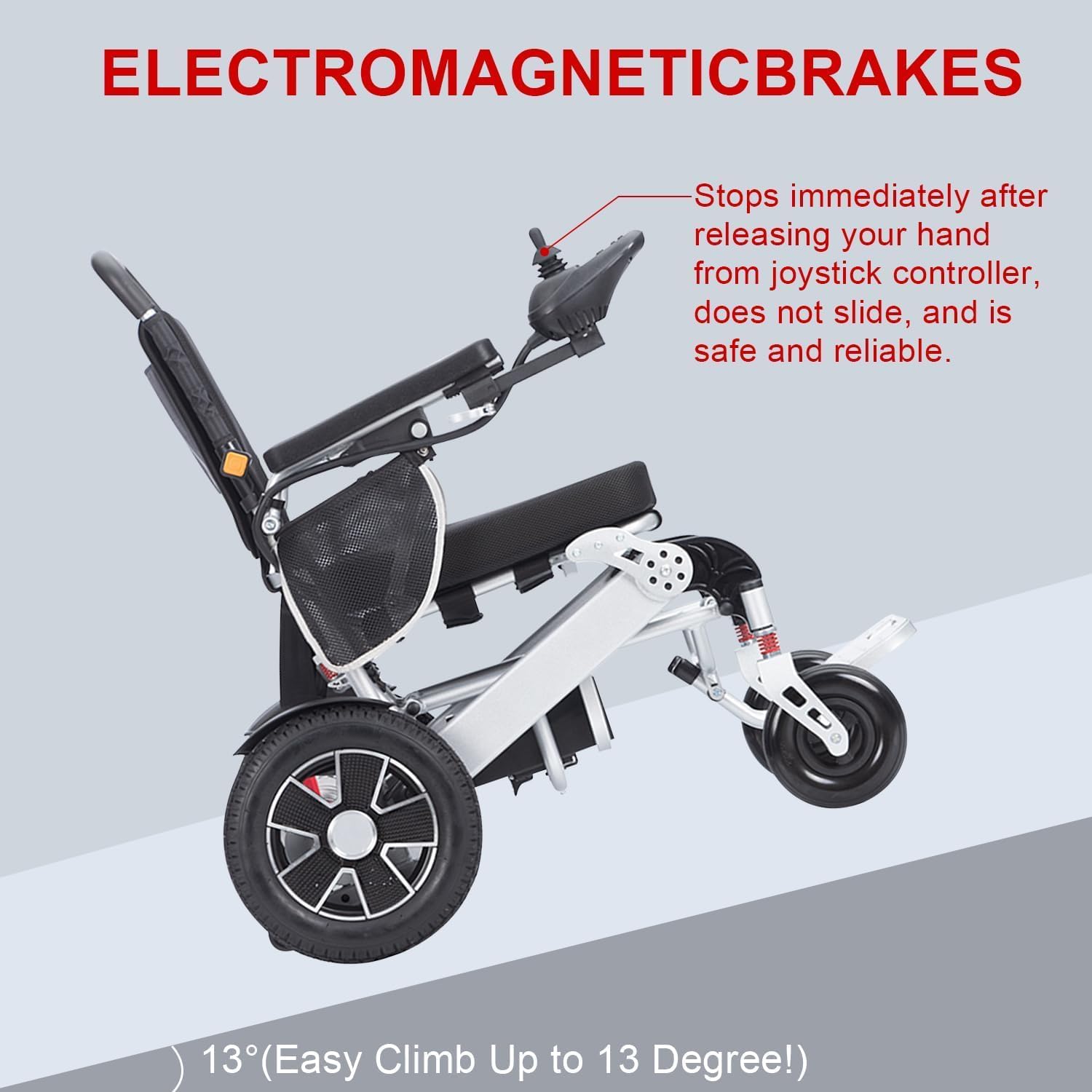 Foldable Electric Wheelchair, Lightweight Portable Power Wheechair,Wheel Chairs for Adults,All Terrain Motorized Wheelchair for Senior, 15mi Cruise Range-Airline Approved (330lbs)