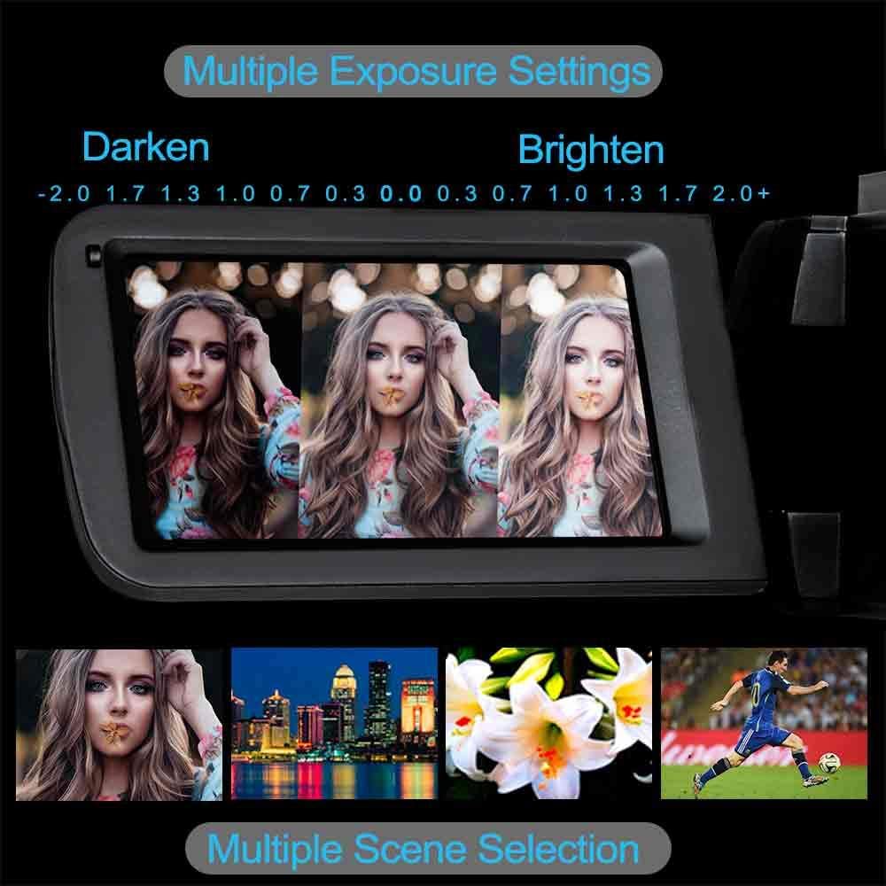 Video Camera Camcorder, Digital YouTube Vlogging Camera FHD 1080P 30FPS 24MP 16X Digital Zoom 3 Inch Touch Screen Video Recorder with Remote Control and Tripod, 2 Batteries Pack of 2